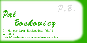 pal boskovicz business card